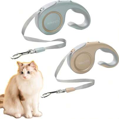 1条3米/5米可伸缩宠物牵引绳 - 耐用ABS材质，自动伸缩，适用于猫狗，配有舒适手柄，是户外散步的理想选择，宠物配件，符合人体工程学的自动伸缩牵引绳，小巧便携，方便携带。