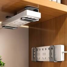 2件套免钻孔壁挂式路由器收纳架+电源插座支架 | 多功能家用WiFi整理架，适用于电视盒子/光纤调制解调器 | 锅盖架+砧板架+厨房用具架，悬浮式收纳架