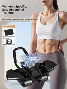 2026新款四轮自动伸缩腹肌轮，男士训练器，腹肌滚筒，家用健身器材，带手机支架和数字显示屏，经久耐用 - 彩色 - 查看 2