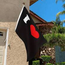 1pc Customized "I Love" Theme Flag, Custom Flag, American Flag, Customizable With Photos And Text, Also Suitable For Custom Tapestry, Garden Flag