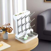 12-Slot Vertical Bottle Drying Rack, Detachable & Easy To Install, Desktop Cup Drying Rack, Bottle & Nipple Drying Rack, Kitchen Cup Organizer, Essential For Breastfeeding Families - Multicolor - View 7