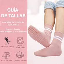 R-10 pares de Calcetines de Yoga Antideizantes para Pilates 5 largos 5 cortos Calcs Pilates Muer con lunares Antideizantes para Baile Yoga Vas Cos - como en la foto - Ver 3