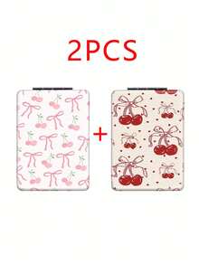 折叠式迷你化妆镜，蝴蝶结设计，轻巧超薄，方便携带，优质皮革涂层，亮银色纳米电镀镜框，细节精致，适合各种场合和所有人使用，可折叠方形设计，便于携带。 - 彩色 - 查看 13