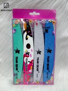 Nail Filing Strips, Wear-Resistant, Washable, Coarse And Fine Abrasion, Shaping, Filing, Polishing, Nail File, 6-Piece Nail Tool Set With Color Box, Sponge File, Polishing Strip, Nail File, Filing Strip - Multicolor - View 4