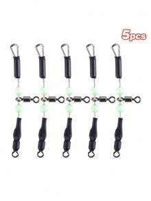 GOTURE 5/10 piezas Anillos de conexión rápida estilo americano, conectores de pesca con rodamiento giratorio, clips de conexión rápida para pesca al aire libre, regalo para vacaciones - Multicolor - Ver 10