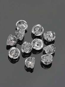 12pcs 18K Gold Earring Backs/Nuts, Silicone Earring Replacement Backs, Suitable For Drooping Earlobes, Non-Irritating, Low Allergy Earring Accessories For Precious Jewelry - Multicolor - View 14