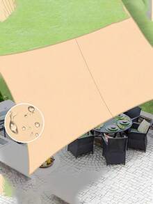 1pc Beige Garden Shade Cloth, 85% Mesh, Perforated, Made Of Breathable High-Density Polyethylene (HDPE), Provides Privacy; Can Be Used As Patio Shade/Privacy Screen - A - View 5