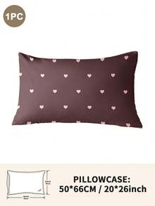 1pc/2pcs/4pcs Polyester Pillowcase Set With Bow & Heart Pattern, Soft & Comfortable, Suitable For All Seasons - Multicolor - View 46