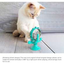 360°旋转防漏宠物喂食器玩具 - 猫狗互动零食分配器，带强力吸盘旋转喂食装置 - A - 查看 6