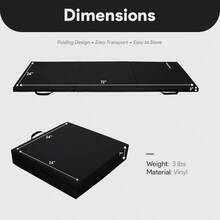 6x2 Feet 3 - Panel Folding Gymnastics U2013 2 - Inch Thick Pad With Vinyl Surface And Carrying Handles Tumbling, Yoga, Pilates, Home Workouts, And Martial Arts - Black - View 4