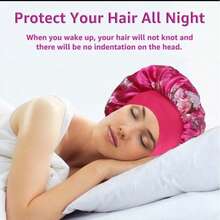Set de 3 bonete din satin floral multicolor pentru femei, bonetă de păr cu bandă elastică lată, bonetă de somn din satin cu bandă largă pentru femei, potrivită pentru înfrumusețarea părului, îngrijirea, pălării pentru chimioterapie, păr creț elastic, culori asortate