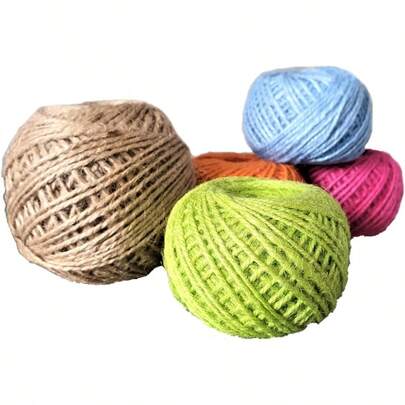 P Colurful  J Ne 328 Feet 2mm Green -  Free 3 Strand DIY Projec Craf Rat Obby PET Friendly Ning Yarn - St - Rope