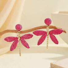 1 Pair Of Beach Vacation Style Dragonfly Black Earrings - Multicolor - View 7