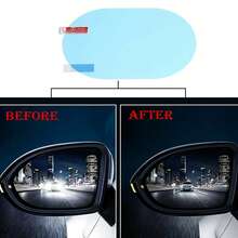 4pcs Car Rearview Mirror & Side Window Rain Repellent Film - Waterproof Anti-Fog Anti-Glare Sticker, Universal Fit To Enhance Driving Visibility In Rain/Snow - Clear - View 7