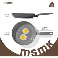 MSMK 28cm Nonstick Frying Pan Grey Ceramic Induction Frying Pan Free Cookware Scratch-Resistant And Durable Skillet Suitable For Induction Gas And Electric Hobs - GrayNoLid - View 6