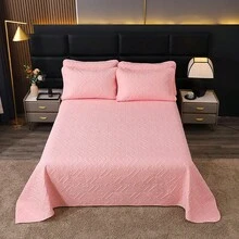 Modern Style, Polyester Jacquard Bedspread 3 Pieces Set, [2 Pillowcases, No Pillow Inserts], Stain-Resistant, Suitable For Living Room, Bedroom, Hotel - Pink - View 9
