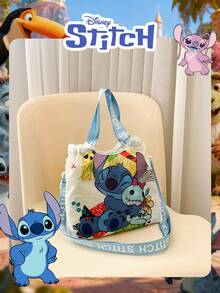 Disney 1个官方授权的米奇/史迪奇图案时尚手提包，休闲多功能单肩包，配有可调节肩带，适合女性/女孩/青少年/学生日常使用、外出、购物、返校等场合。 - 彩色 - 查看 10
