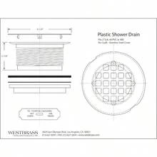 XISH Westbrass A206P-62 - Drenaje de ducha de compresión de PVC sin calafateo de 2 pulgadas con cubierta redonda de rejilla de 4-1/4 pulgadas negro mate - bronce aceitado - Ver 1