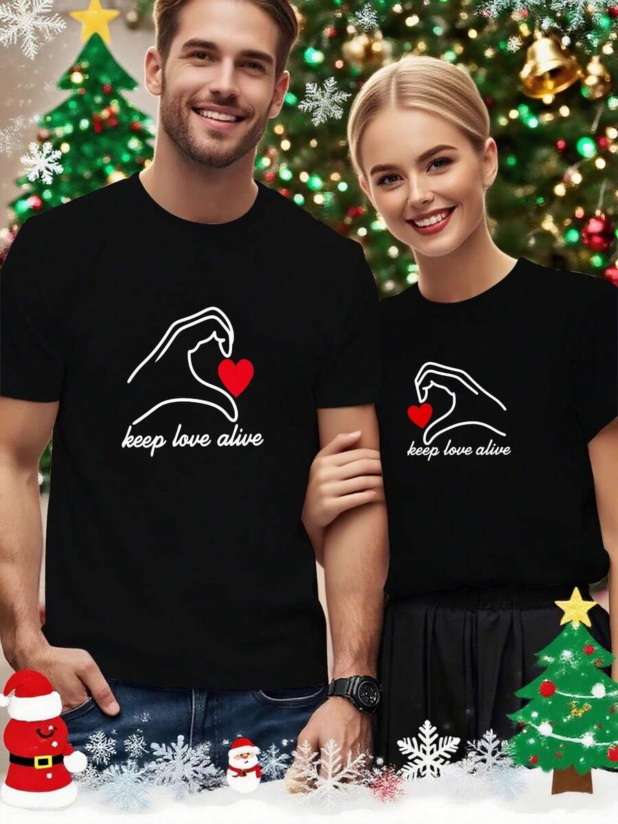 ¡Potencia, ¡Impulsada por Dios! Conjunto de Camiseta Deportiva con Cuello Redondo y Cordón en Hombros para Parejas - Cómodo para Primavera/Verano - Camiseta de mujer - Ver 1