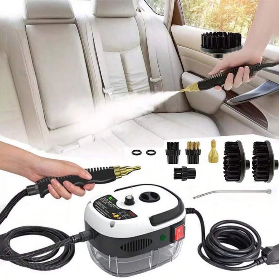 Handheld Steam Cleaner, 2500W Hand-Held High Pressure Portable Cleaning Machine With 3 Brush, High Temperature Steamer For Home Use, Kitchen, Furniture, Bathroom, Car (White) - Xem 1