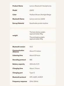 Lenovo 联想 LE602 新款时尚无线耳机，配备便携盒，大尺寸动圈单元，HIFI 高品质音频，超长续航，ENC 主动降噪，低延迟，适合运动、跑步、摄影等场景，时尚无线耳机，兼容智能手机和电脑，是节日送礼佳品。 - 黑色耳機+收納袋 - 查看 11