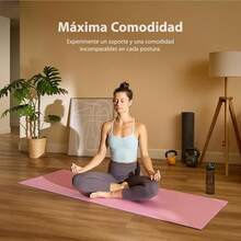 Esterilla de Yoga Antideslizante Duradera, Antidesgarros, Ligera y con Soporte Acolchado, Pilates, Estiramientos, Meditación y Ejercicios de Suelo |   Varios Tamaños y Colores - Rosa Premium - Ver 6