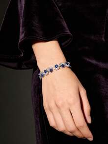 1pc Luxury Women's Cubic Zirconia Inlaid Tennis Bracelet, Suitable For Daily Wear, Best Gift For Valentine's Day/Birthday