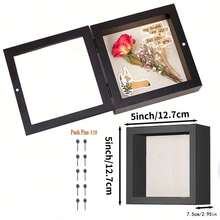 1个复古镂空3D相框 - 手工DIY照片及干花展示盒 - 乡村风格纪念盒，适用于婚礼/周年纪念/生日/毕业典礼/情人节 - 圣诞节纪念礼物、节日墙饰、新年纪念艺术品、家居拍照装饰、冬季照片拼贴（仅含相框） - 彩色 - 查看 7