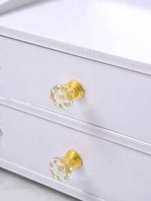 LEATVOOK White Wooden Makeup Organizer Large Capacity Multi Function Drawers Dustproof Cover Mirror High End Luxurious Beauty Storage Display Case. Best Mother's Day And Valentine's Day Gifts - 白色 - 查看 7
