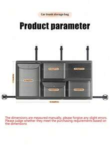 1pc Car Trunk Storage Bag Foldable Vehicle Cargo Organizer Box Multifunctional Rear Compartment Tidy Container - Black - View 8