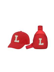 2pcs Kids Baseball Cap With Mini Pouch, Boys Girls Camping Hat, UV Protection, Strap, Bucket Hat, Suitable For 1-3 Years Old Children - Red - View 8