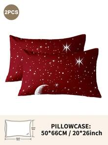 1pc/2pcs/4pcs Polyester Star & Moon Pattern Pillowcase (Pillow Insert Not Included), Soft & Comfortable, Suitable For All Seasons - Multicolor - View 43