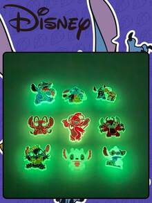 Disney 9/10pcs Glowing Stitch Shoe Charms, Garden Shoe Charms, DIY Decorations, Detachable Glowing Stitch Shoelace Decorations, Suitable For Shoes And Boots For Children 14 Years Old And Above,Shoe,Spring Summer Picks,Brides Maid Gifts,Room,Bedroom Deccor,Bedroom Deccor,Beach,Travel,For Men,For Women,Vacation - Glow-in-the-dark Stitch - View 6