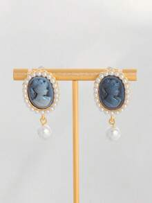 1 Pair Vintage French Elegant Portrait Earrings, High-End Chic Design - Multicolor - View 5