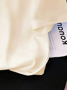 少女标语印花短袖休闲圆领T恤 - 杏色 - 查看 5