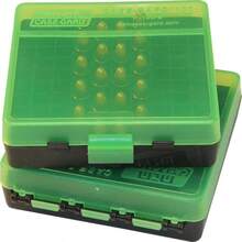 MTM 100 Round Flip-Top Ammo Box 380_9MM Cal (Clear Green_Black) - ColorB - View 3