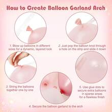 108pcs Gray & Pink Balloon Arch Kit, Includes Vintage Pink, Pearl Pink, Pearl White, Clear Balloons, Multiple Sizes, Suitable For Wedding, Birthday, Baby Shower, Bridal Shower Party Decoration - Multicolor - View 6