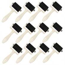 12 Piezas Rodillos de Goma Dura para Grabado Rodillos de Tinta para Impresion y Manualidades Aplicador de Tinta para Tapiz y Pegamento Herramienta de Arte InfantilDurable, Sólido - Multicolor - Ver 2