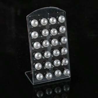 36 Pairs Multi-Size Colorful & White Faux Pearl Stud Earrings, Fashion Jewelry For Wedding & Valentine's Day (Light Surface Defects Are Normal, Bulk Packaging Without Plastic Display Board)