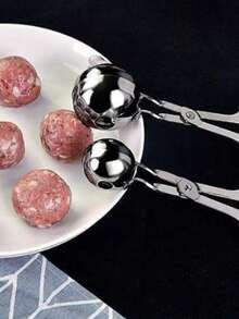 1 pièce Moule à boulettes de viande et boules de riz en acier inoxydable, outil multifonctionnel pour la friture, l'ébullition et d'autres cuissons, convient pour la cuisine domestique, fabricant de boulettes de viande et boules de riz DIY, ustensile de cuisine antiadhésif pour la friture et l'ébullition