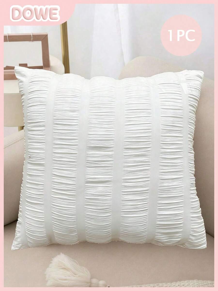 1件裝 3D泡泡紗枕套(不含枕芯),輕盈透氣、柔軟舒適,客廳沙發裝飾 - 白色 - 查看 1