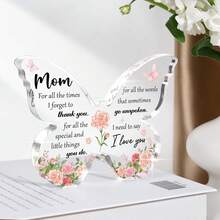 1 buc Decor Acrilic Fluture - Cadou Creativ de Ziua de Naștere pentru Mama de la Fiică/Fiu, Cadou Unic de Ziua de Naștere/Absolvire pentru Mama