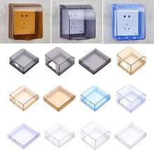 1Pc 86 Type Self-Adhesive Wall Socket Waterproof Box Electric Plug Cover Bathroom Wall Switch Protection Cover Socket Splash-Proof Box