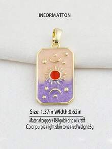 1pc Tarot Card, Palm, Sun, Heart, Devil's Eye, Snake Enamel 18K Gold DIY Pendant Charm For Bracelet, Necklace, Keychain, Jewelry Making, Accessories, Amulet, Phone Charm, Bag Decoration, Craft, Display, Earrings, Necklace, Keychain, Jewelry, Chat, Women's Accessories, Evil, Jewelry Maker, Women's Keychain - Multicolor - View 27