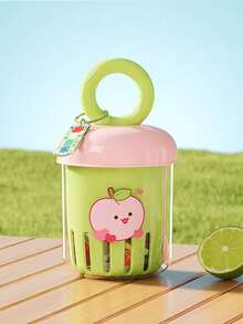 1个带叉勺的水果杯，高品质便携式沙拉杯，材质优良，适合学校、办公室、露营和户外活动。 - 彩色 - 查看 5