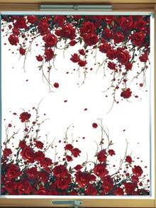 情人节奢华玫瑰主题墙贴：花瓣和藤蔓自然垂落，完美装饰客厅特色墙。自粘式，耐刮擦，可移除。营造沉浸式浪漫客厅氛围。 - A - 查看 7