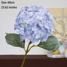1pc Artificial Silk Hydrangea Flower, Long Branches, Suitable For Home Decor, Wedding Photography, Wedding Decoration, Tabletop Decor, Room Decor, Bridal Bouquet, Bedroom, Bathroom, Living Room Decoration, Indoor/Outdoor Home Decor. - Multicolor - View 9