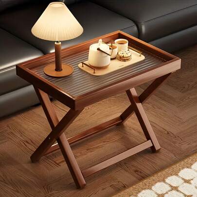 Foldable Small Table, Portable Outdoor Picnic Coffee Table, Mini Home Living Room Table, Small Home Coffee Table, Can Be Placed Next To Sofa, Can Hold Snacks, Teaware, Lamps, Easy To Install, Foldable And Space-Saving