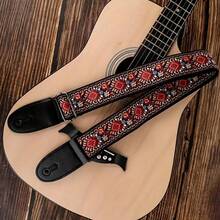 Dây đeo đàn guitar thêu kiểu cổ điển, đầu dây bằng da giả, màu đỏ/xanh dương, có thể điều chỉnh độ rộng, phù hợp cho đàn bass, guitar điện, guitar acoustic và guitar cổ điển, phụ kiện thay thế bền và thời trang, phụ kiện nhạc cụ | Trang trí dây đeo đàn guitar | Dây đeo vai, phụ kiện guitar, bền, có thể điều chỉnh độ rộng, phù hợp cho phụ kiện nhạc cụ, trang trí guitar, ban nhạc, biểu diễn ngoài trời, quà tặng nhạc sĩ, phụ kiện du lịch, lễ hội nhạc rock, quà tặng âm nhạc, quà tặng nam, quà tặng nữ, Eid Al-Fitr, Eid Al-Adha - Nhiều màu - Xem 1
