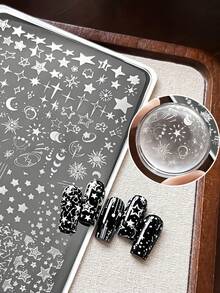 1 khuôn dập móng nghệ thuật họa tiết trăng sao, dụng cụ dập móng DIY, thích hợp cho tiệm nail, đồ dùng làm móng, dụng cụ làm móng, áp dụng cho móng giả. - Nhiều màu - Xem 7